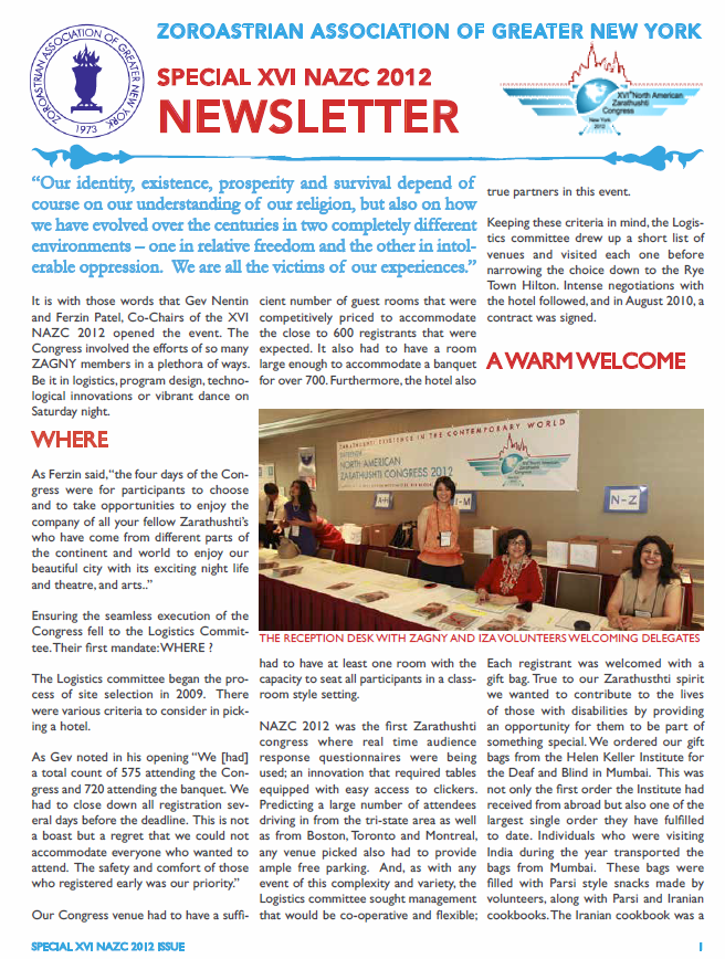 Special Edition Newsletter of the XVI NAZC 2012
